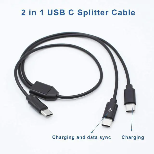 Alt view image 3 of 6 - 2 in 1 USB Type C Splitter Cable,USB C Male to 2 USB C Male Data Snyc and Charging Cord,USB C Multi Charging Cable for Cell Phones,Tablets and More(5FT/1.5M) 1-to-2