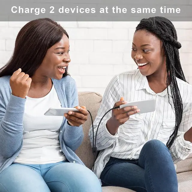 Alt view image 6 of 6 - 2 in 1 USB Type C Splitter Cable,USB C Male to 2 USB C Male Data Snyc and Charging Cord,USB C Multi Charging Cable for Cell Phones,Tablets and More(5FT/1.5M) 1-to-2