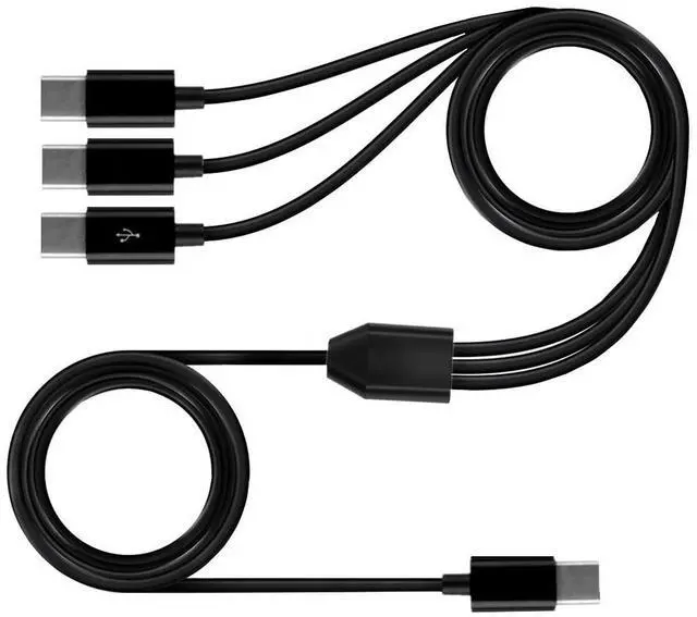 Alt view image 2 of 5 - 3 in 1 USB Type C Splitter Cable,USB C Male to 3 USB C Male Data Snyc and Charging Cord,USB C Multi Charging Cable for Cell Phones,Tablets and More(5FT/1.5M) 1-to-3