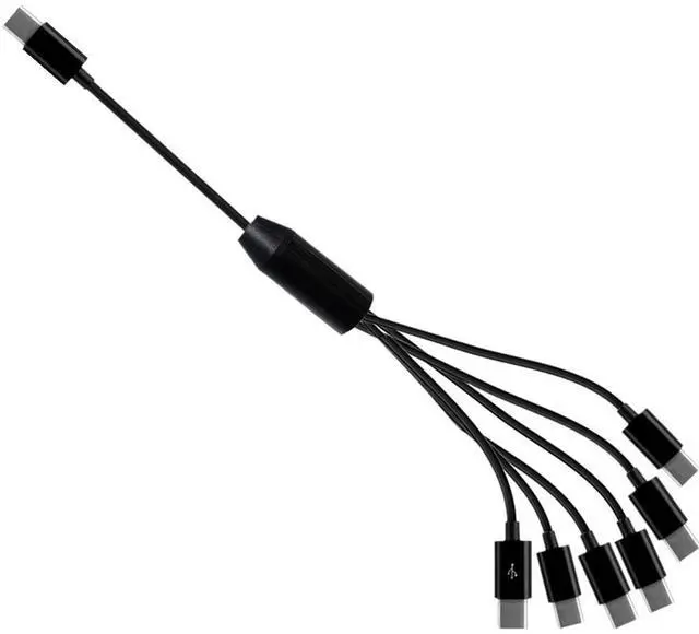 Alt view image 4 of 7 - 6 in 1 USB Type C Splitter Cable,USB C Male to 6 USB C Male Data Snyc and Charging Cord,USB C Multi Charging Cable for Cell Phones,Tablets and More(6FT/2M) 1-to-6