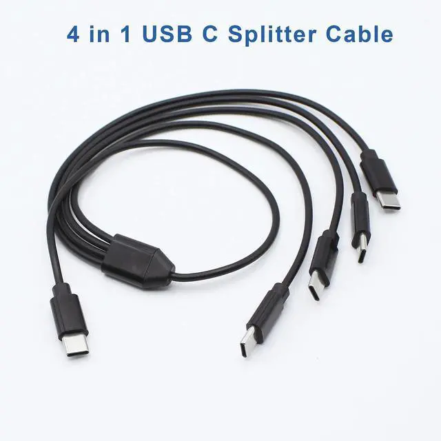 Alt view image 3 of 5 - 4 in 1 USB Type C Splitter Cable,USB C Male to 4 USB C Male Data Snyc and Charging Cord,USB C Multi Charging Cable for Cell Phones,Tablets and More(5FT/1.5M) 1-to-4