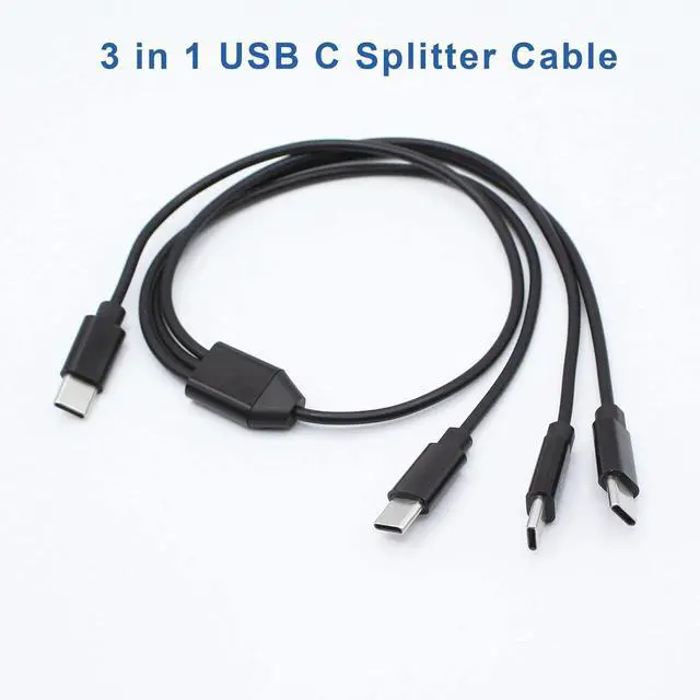 Alt view image 4 of 5 - 3 in 1 USB Type C Splitter Cable,USB C Male to 3 USB C Male Data Snyc and Charging Cord,USB C Multi Charging Cable for Cell Phones,Tablets and More(5FT/1.5M) 1-to-3