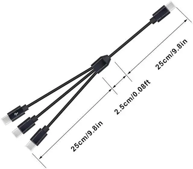 Alt view image 4 of 6 - 3 in 1 USB Type C Splitter Cable,USB C Male to 3 USB C Male Data Snyc and Charging Cord,USB C Multi Charging Cable for Cell Phones,Tablets and More(1.6FT/0.5M) 1-to-3