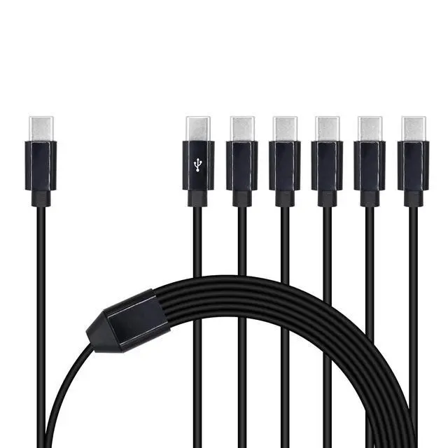 Alt view image 5 of 7 - 6 in 1 USB Type C Splitter Cable,USB C Male to 6 USB C Male Data Snyc and Charging Cord,USB C Multi Charging Cable for Cell Phones,Tablets and More(6FT/2M) 1-to-6