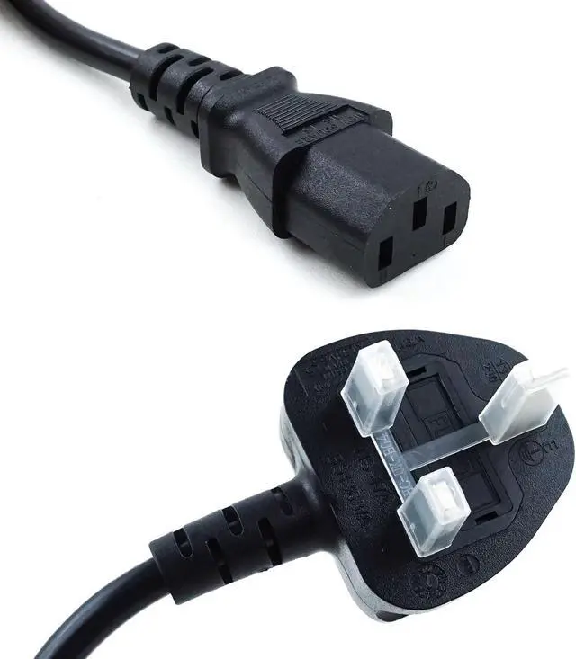 Alt view image 2 of 7 - UK to C13 Long Power Cord Plug, British/England/Ireland/Scotland Standard 3 Prong BS1363 to IEC C13 Heavy Duty Power Cord with Fuse, 220 Volt Power Cord, 16AWG, 10ft/3m