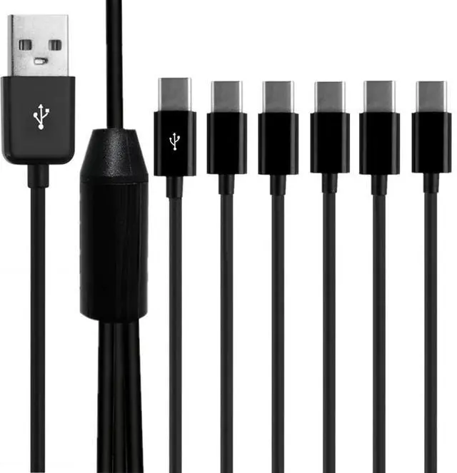 Main image of USB 2.0 Type A Male to 6 type-c Male Splitter Y Data Sync and Charge Connector Adapter Cable,Multi 6 in 1 USB C Splitter Y Cable(0.5m/1.6 Feet)