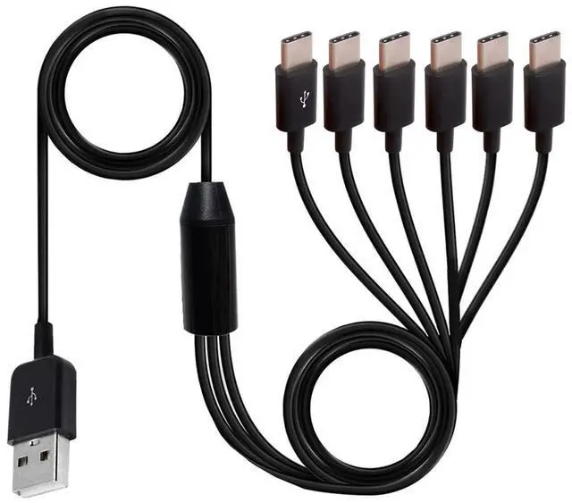 Alt view image 2 of 7 - USB 2.0 Type A Male to 6 type-c Male Splitter Y Data Sync and Charge Connector Adapter Cable,Multi 6 in 1 USB C Splitter Y Cable(1.5m/5 Feet)
