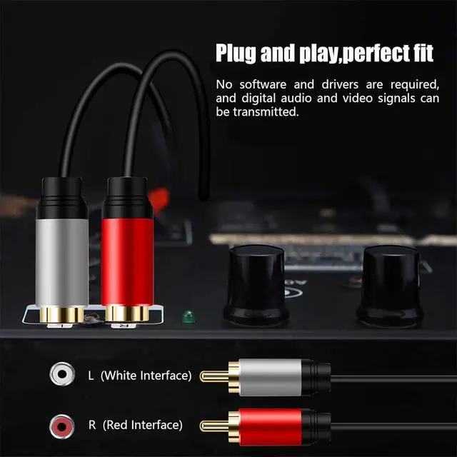 Alt view image 4 of 7 - 2RCA to 2RCA Cable 1Ft, Gold-Plated 2 RCA Male to 2 RCA Male Stereo Audio Cable for Home Theater, HDTV, Gaming Consoles, Hi-Fi Systems,1ft/30cm