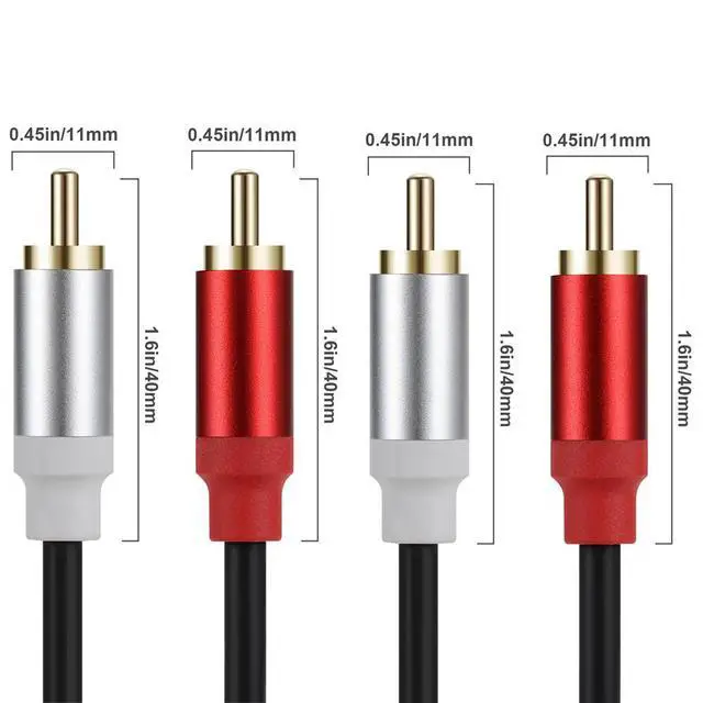 Alt view image 7 of 7 - 2RCA to 2RCA Cable 1Ft, Gold-Plated 2 RCA Male to 2 RCA Male Stereo Audio Cable for Home Theater, HDTV, Gaming Consoles, Hi-Fi Systems,1ft/30cm