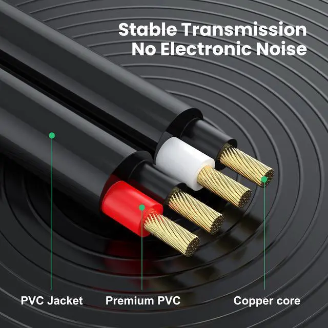 Alt view image 5 of 7 - 2RCA to 2RCA Cable 6Ft, Gold-Plated 2 RCA Male to 2 RCA Male Stereo Audio Cable for Home Theater, HDTV, Gaming Consoles, Hi-Fi Systems, 6ft/1.8m