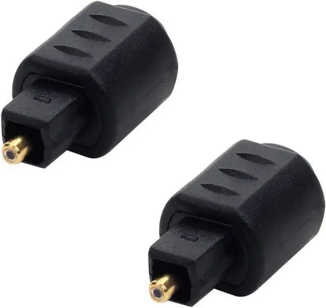 Main image of 2-Pack Digital Toslink Male to 3.5mm Female Plugs Converters Optical Adapter for Superior Claritys