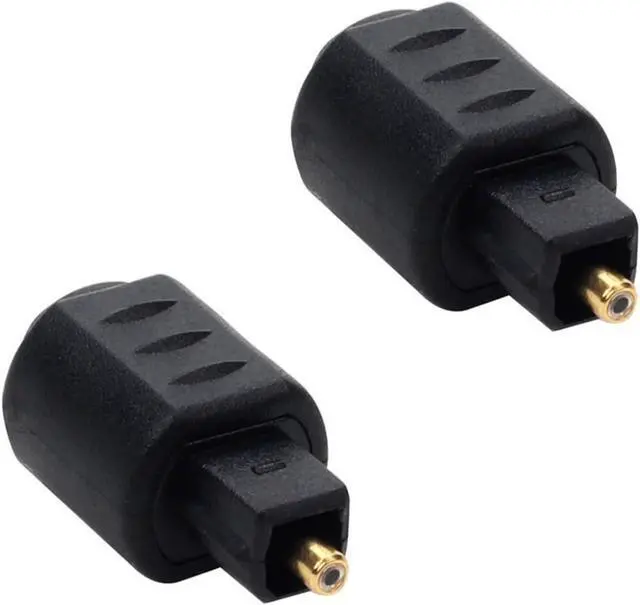 Alt view image 2 of 7 - 2-Pack Digital Toslink Male to 3.5mm Female Plugs Converters Optical Adapter for Superior Claritys