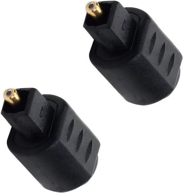 Alt view image 6 of 7 - 2-Pack Digital Toslink Male to 3.5mm Female Plugs Converters Optical Adapter for Superior Claritys