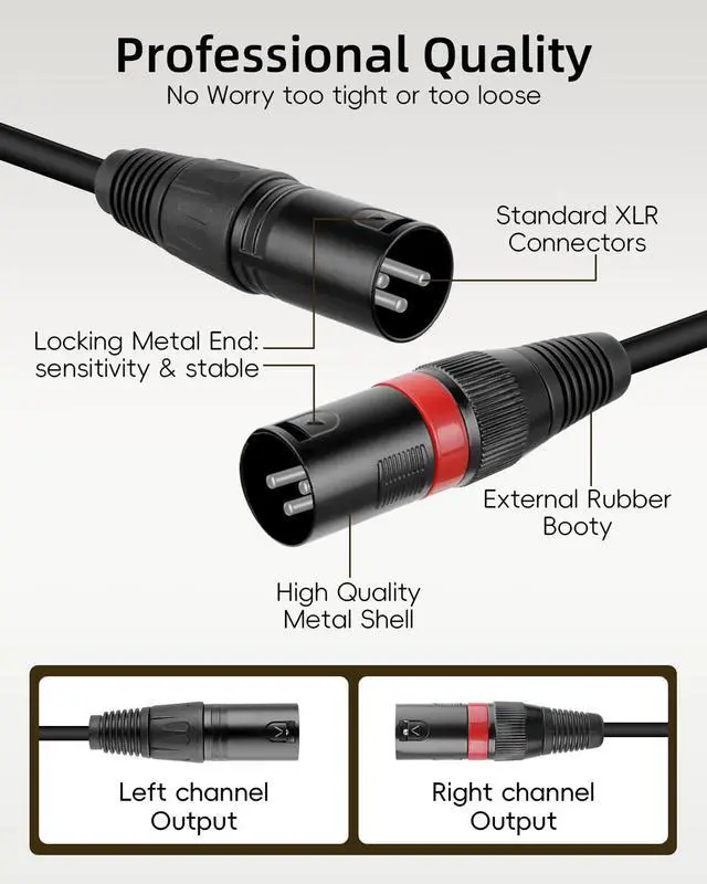Alt view image 3 of 7 - USB C to Dual XLR Male Audio Cable, Type C to 2 XLR Stereo Audio Cable for Power Amplifier, Speaker, Audio Mixer and More,3ft/1m