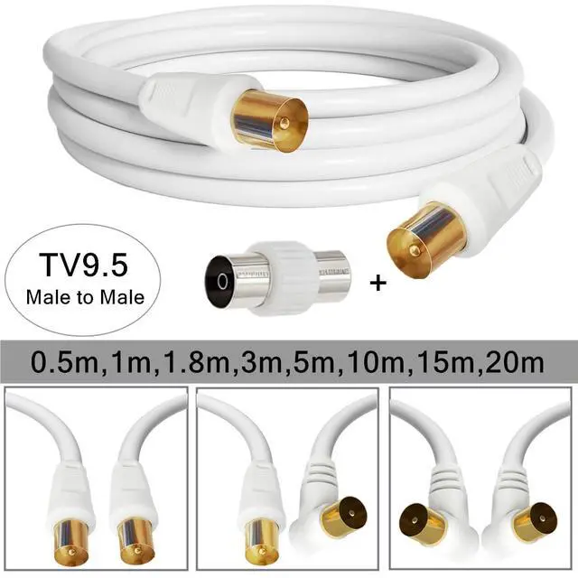 Alt view image 4 of 4 - Satellite Cord RF TV Antenna Closed-Circuit Lead Cable,RG59U cable 9.5mm TV Adapter Cord Coaxial TV Cable,for Satellite TV, Cable Modem, Set-top Box Gold Plated, Straight to Straight 6ft/1.8m