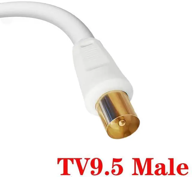 Alt view image 4 of 7 - Satellite Cord RF TV Antenna Closed-Circuit Lead Cable,RG59U cable 9.5mm TV Adapter Cord Coaxial TV Cable,for Satellite TV, Cable Modem, Set-top Box Gold Plated,Straight to Elbow 1.6ft/0.5m