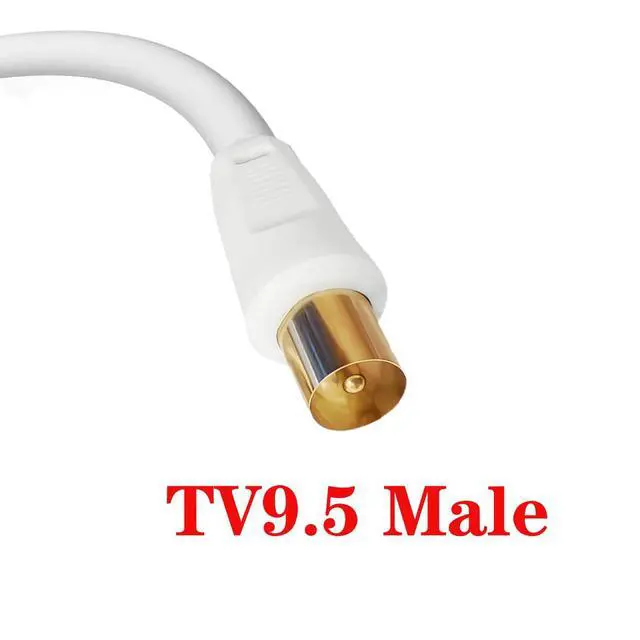 Alt view image 7 of 7 - Satellite Cord RF TV Antenna Closed-Circuit Lead Cable,RG59U cable 9.5mm TV Adapter Cord Coaxial TV Cable,for Satellite TV, Cable Modem, Set-top Box Gold Plated,Straight to Elbow 6ft/1.8m