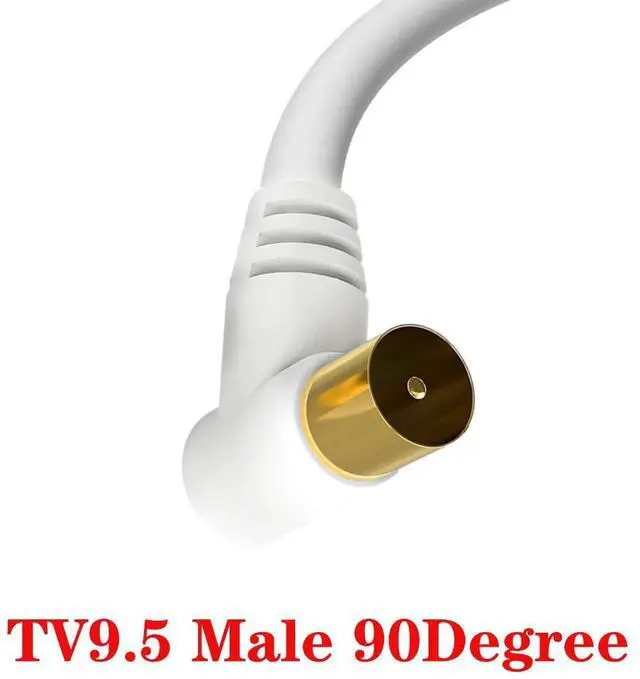 Alt view image 7 of 7 - Satellite Cord RF TV Antenna Closed-Circuit Lead Cable,RG59U cable 9.5mm TV Adapter Cord Coaxial TV Cable,for Satellite TV, Cable Modem, Set-top Box Gold Plated, Elbow to Elbow 3ft/1m