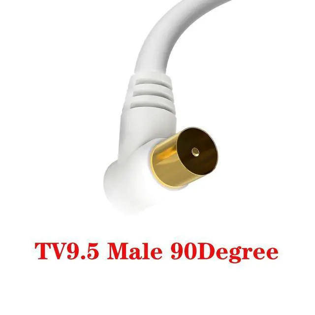 Alt view image 6 of 7 - Satellite Cord RF TV Antenna Closed-Circuit Lead Cable,RG59U cable 9.5mm TV Adapter Cord Coaxial TV Cable,for Satellite TV, Cable Modem, Set-top Box Gold Plated,Elbow to Elbow 6ft/1.8m