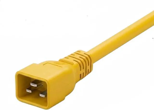 Alt view image 2 of 7 - IEC C19 to C20 Power Cord Plug,Heavy-Duty Computer Power Cord PC, Yellow Color-Coded Connectors,IEC C20 to C19 Power Cable Replacement,14AWG ,Yellow,16ft/5m