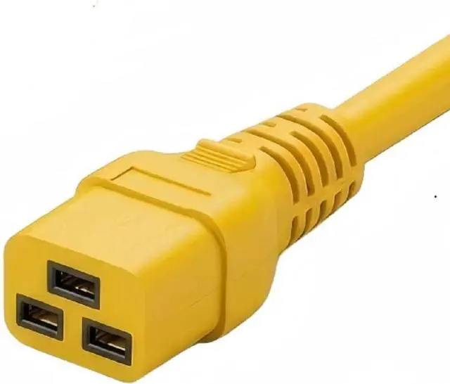 Alt view image 3 of 7 - IEC C19 to C20 Power Cord Plug,Heavy-Duty Computer Power Cord PC, Yellow Color-Coded Connectors,IEC C20 to C19 Power Cable Replacement,14AWG ,Yellow,16ft/5m
