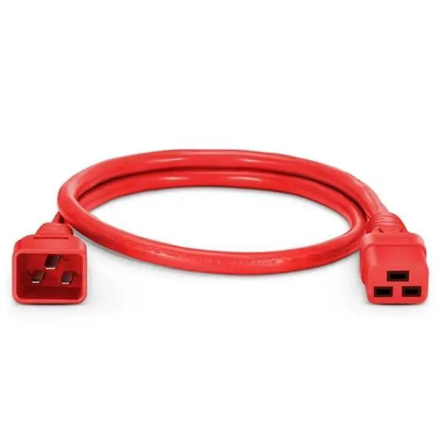 Alt view image 2 of 7 - IEC C19 to C20 Power Cord Plug,Heavy-Duty Computer Power Cord PC, Red Color-Coded Connectors,IEC C20 to C19 Power Cable Replacement,14AWG ,Red 3ft/1m