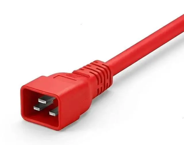 Alt view image 3 of 7 - IEC C19 to C20 Power Cord Plug,Heavy-Duty Computer Power Cord PC, Red Color-Coded Connectors,IEC C20 to C19 Power Cable Replacement,14AWG , Red 16ft/5m