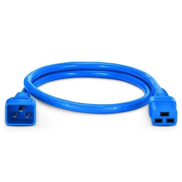 Alt view image 2 of 7 - IEC C19 to C20 Power Cord Plug,Heavy-Duty Computer Power Cord PC, Blue Color-Coded Connectors,IEC C20 to C19 Power Cable Replacement,14AWG ,Blue 3ft/1m