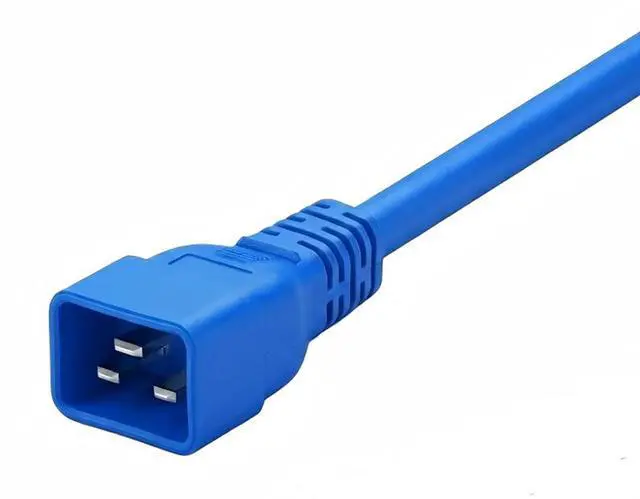Alt view image 4 of 7 - IEC C19 to C20 Power Cord Plug,Heavy-Duty Computer Power Cord PC, Blue Color-Coded Connectors,IEC C20 to C19 Power Cable Replacement,14AWG ,Blue 3ft/1m