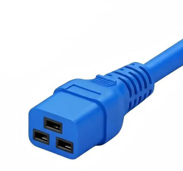 Alt view image 5 of 7 - IEC C19 to C20 Power Cord Plug,Heavy-Duty Computer Power Cord PC, Blue Color-Coded Connectors,IEC C20 to C19 Power Cable Replacement,14AWG ,Blue 3ft/1m