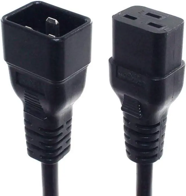 Alt view image 2 of 7 - IEC C19 to C20 Power Cord Plug,Heavy-Duty Computer Power Cord PC, Yellow Color-Coded Connectors,IEC C20 to C19 Power Cable Replacement,14AWG ,Black 3ft/1m
