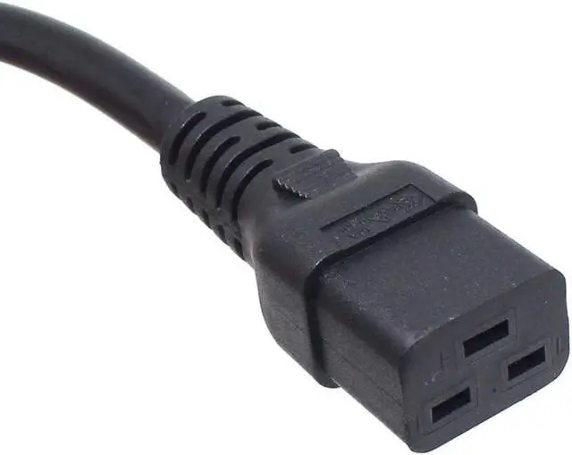 Alt view image 3 of 7 - IEC C19 to C20 Power Cord Plug,Heavy-Duty Computer Power Cord PC, Yellow Color-Coded Connectors,IEC C20 to C19 Power Cable Replacement,14AWG ,Black 3ft/1m