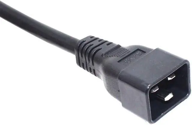 Alt view image 4 of 7 - IEC C19 to C20 Power Cord Plug,Heavy-Duty Computer Power Cord PC, Yellow Color-Coded Connectors,IEC C20 to C19 Power Cable Replacement,14AWG ,Black 3ft/1m