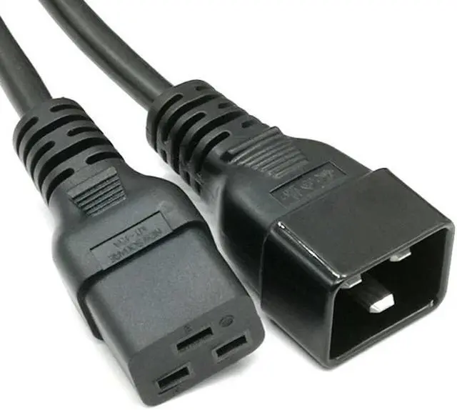 Alt view image 6 of 7 - IEC C19 to C20 Power Cord Plug,Heavy-Duty Computer Power Cord PC, Yellow Color-Coded Connectors,IEC C20 to C19 Power Cable Replacement,14AWG ,Black 3ft/1m