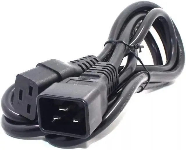 Alt view image 5 of 7 - IEC C19 to C20 Power Cord Plug,Heavy-Duty Computer Power Cord PC, Yellow Color-Coded Connectors,IEC C20 to C19 Power Cable Replacement,14AWG ,Black 3ft/1m