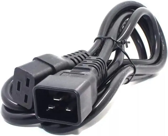 Alt view image 2 of 7 - IEC C19 to C20 Power Cord Plug,Heavy-Duty Computer Power Cord PC, Yellow Color-Coded Connectors,IEC C20 to C19 Power Cable Replacement, Black 6ft/1.8m