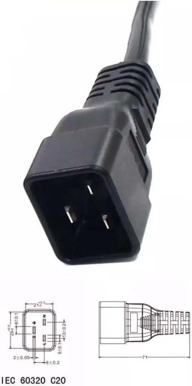 Alt view image 6 of 7 - Locking C19 to C20 Power Cord, Heavy-Duty Computer Power Cable for Servers and Computers IEC-320-C19 with Lock to IEC-320-C20 Power Cord Replacement, 16AWG, 10ft/3m