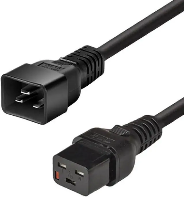 Main image of Locking C19 to C20 Long Power Cord,Heavy-Duty Computer Power Cable , IEC-320-C19 w/Lock to IEC-320-C20,IEC C20 to Locking C19 Power Cord Replacement,16AWG,16ft/5m