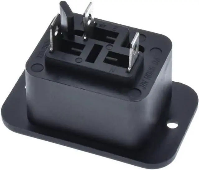 Alt view image 4 of 7 - (3 Pack) IEC C19 Connector with Mounting Holes Adapter, C19 Rewireable Power Plug with Screw Holes AC 250V 16A Inlet Module Power Connector Socket Straight