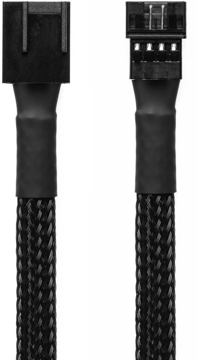 Alt view image 5 of 7 - (2 Pack) 4 Pin PWM Fan Extension Cable Connector Case Braided Sleeved Extending Fan Cables Male to Female Compatible with 4Pin and 3pin Fan, 4-Pin Female to 3-Pin Male Extension PWM cord,25cm/10inch
