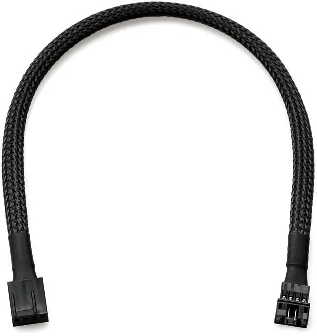 Alt view image 2 of 7 - (2 Pack) 4 Pin PWM Fan Extension Cable Connector Case Braided Sleeved Extending Fan Cables Male to Female Compatible with 4Pin and 3pin Fan, 4-Pin Female to 3-Pin Male Extension PWM cord,25cm/10inch
