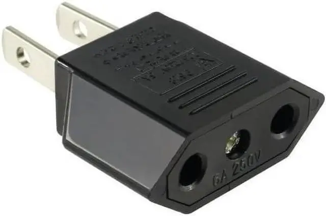 Alt view image 4 of 6 - (5 Pack) EU to US Plug Adapter European to US Travel Adapter Power Converter, Euro US Plug Adapter Electrical Adapter, Wall Plug Converter, 4.0mm Hole , Black Style 2