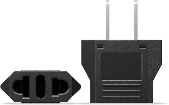 Alt view image 2 of 7 - (5 Pack) EU to US Plug Adapter European to US Travel Adapter Power Converter, Euro US Plug Adapter Electrical Adapter, Wall Plug Converter, 4.0mm Hole , Black Style 3