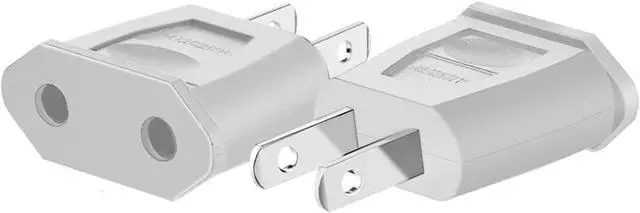 Alt view image 4 of 7 - (5 Pack) EU to US Plug Adapter European to US Travel Adapter Power Converter, Euro US Plug Adapter Electrical Adapter, Wall Plug Converter, 4.0mm Hole , White Style 1