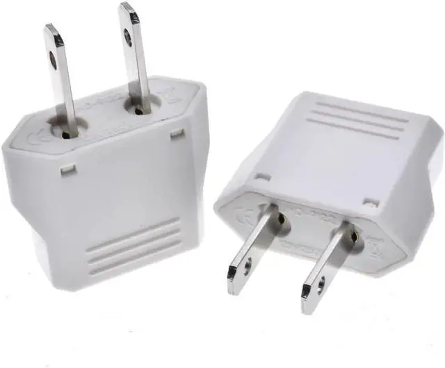 Alt view image 2 of 7 - (5 Pack) EU to US Plug Adapter European to US Travel Adapter Power Converter, Euro US Plug Adapter Electrical Adapter, Wall Plug Converter, 4.0mm Hole , White Style 3