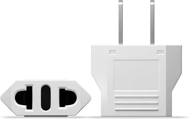 Alt view image 3 of 7 - (5 Pack) EU to US Plug Adapter European to US Travel Adapter Power Converter, Euro US Plug Adapter Electrical Adapter, Wall Plug Converter, 4.0mm Hole , White Style 3