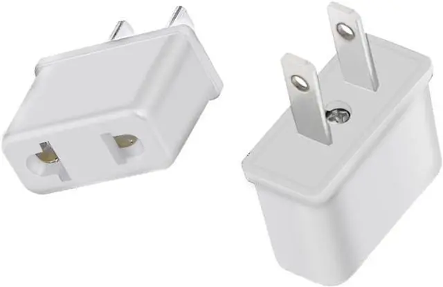 Alt view image 3 of 7 - (5 Pack) EU to US Plug Adapter European to US Travel Adapter Power Converter, Euro US Plug Adapter Electrical Adapter, Wall Plug Converter, 4.0mm Hole , White Style 4