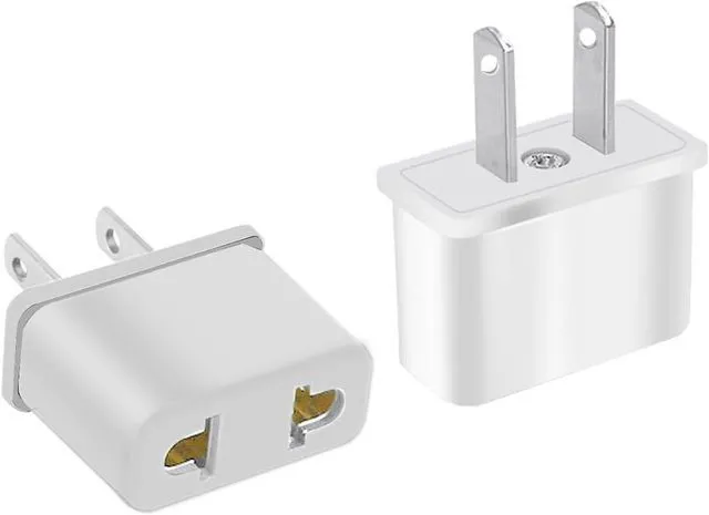 Alt view image 5 of 7 - (5 Pack) EU to US Plug Adapter European to US Travel Adapter Power Converter, Euro US Plug Adapter Electrical Adapter, Wall Plug Converter, 4.0mm Hole , White Style 4