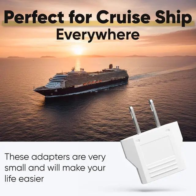 Alt view image 4 of 7 - (5 Pack) EU to US Plug Adapter European to US Travel Adapter Power Converter, Euro US Plug Adapter Electrical Adapter, Wall Plug Converter, 4.0mm Hole , White Style 3