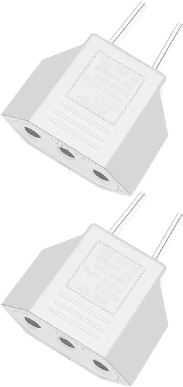 Alt view image 7 of 7 - (5 Pack) EU to US Plug Adapter European to US Travel Adapter Power Converter, Euro US Plug Adapter Electrical Adapter, Wall Plug Converter, 4.0mm Hole , White Style 2